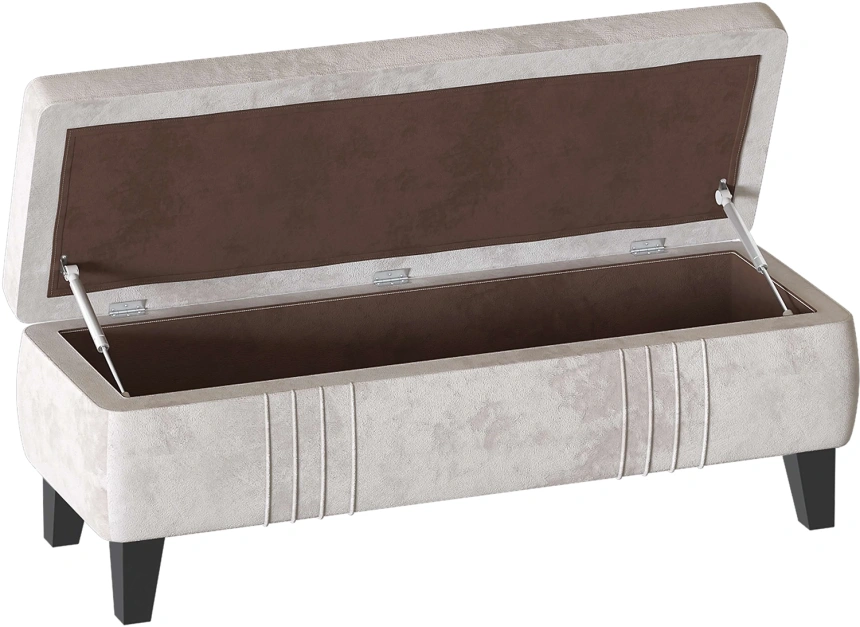 Банкетка Севилья, мягкая, с ящиком, тиффани бежевый