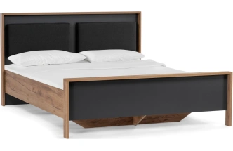 Двуспальная кровать Тхан, 180x200, дуб крафт золотой / антрацит