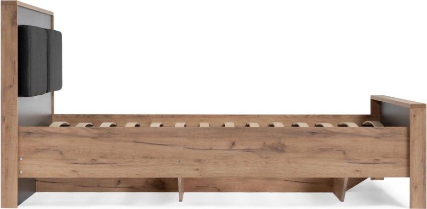 Двуспальная кровать Тхан, 180x200, дуб крафт золотой / антрацит