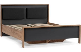 Двуспальная кровать Тхан, 180x200, дуб крафт золотой / антрацит