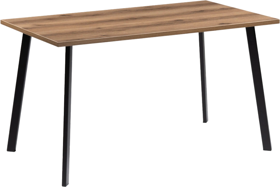 Кухонный стол Тринити Лофт, 140x80, ЛДСП, дуб делано темный, каркас матовый черный