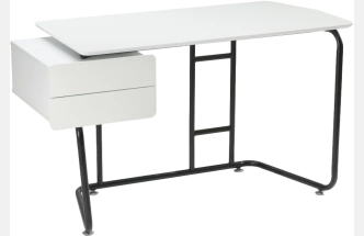 Стол компьютерный Desk, белый / черный