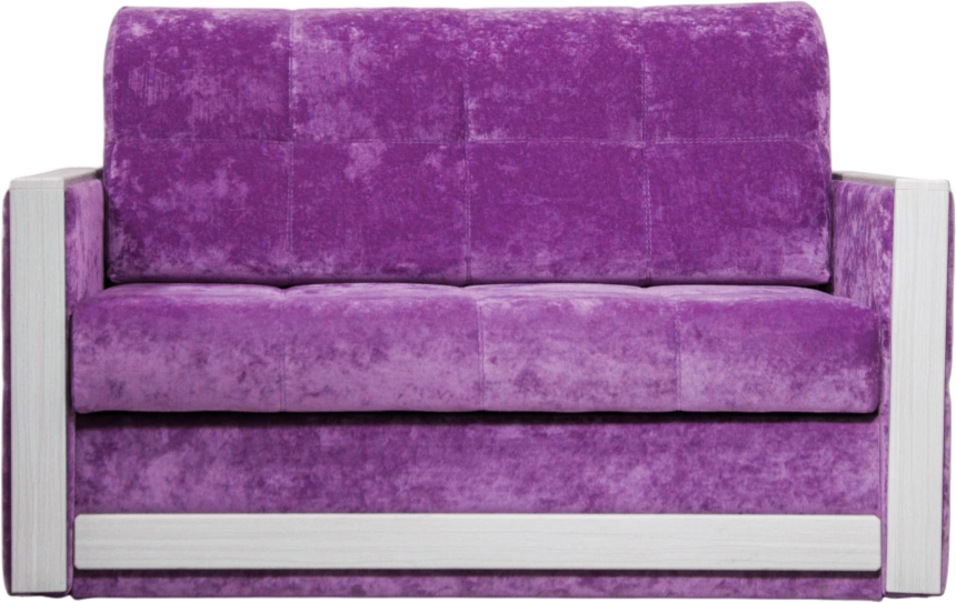 Диван прямой малый Адель 2,ткань Plush purple velvet, декор Рамух белый