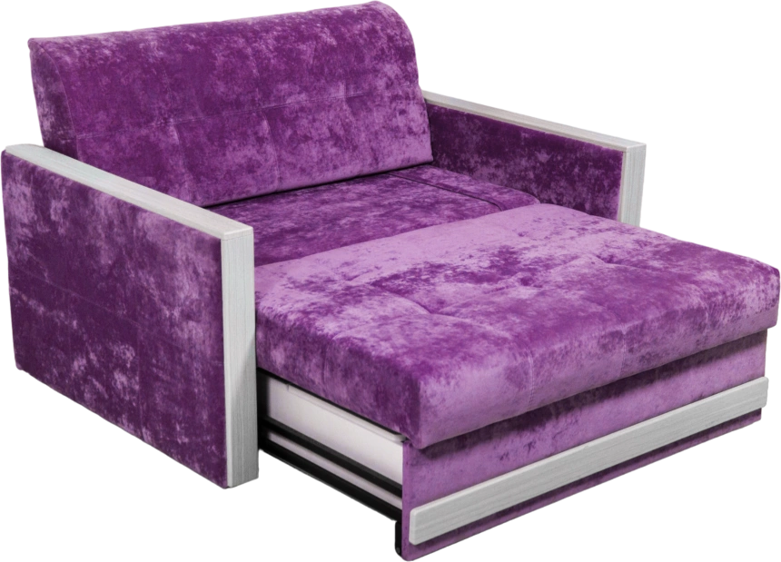 Диван прямой малый Адель 2,ткань Plush purple velvet, декор Рамух белый