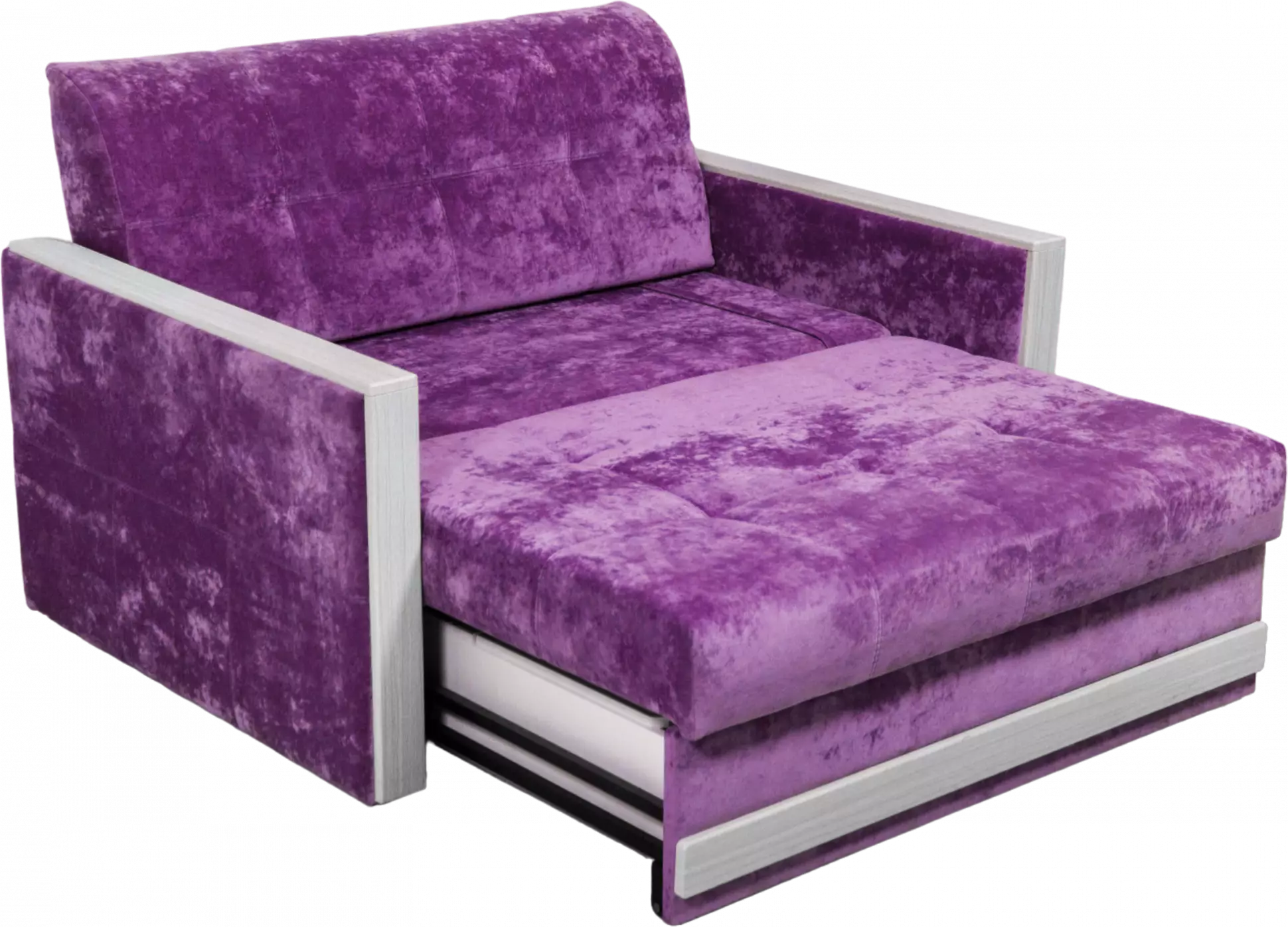 Диван прямой малый Адель 2,ткань Plush purple velvet, декор Рамух белый