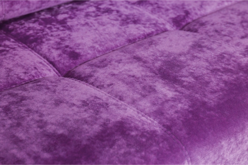 Диван прямой малый Адель 2,ткань Plush purple velvet, декор Рамух белый