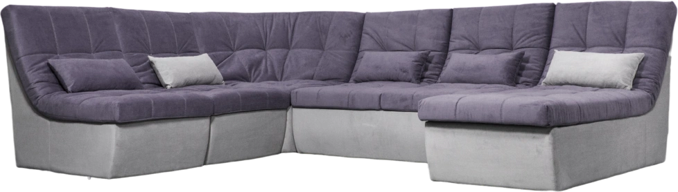 Диван угловой София 2 удлиненный, MONAKO-A 08, MONAKO-A 14, с задней тканью
