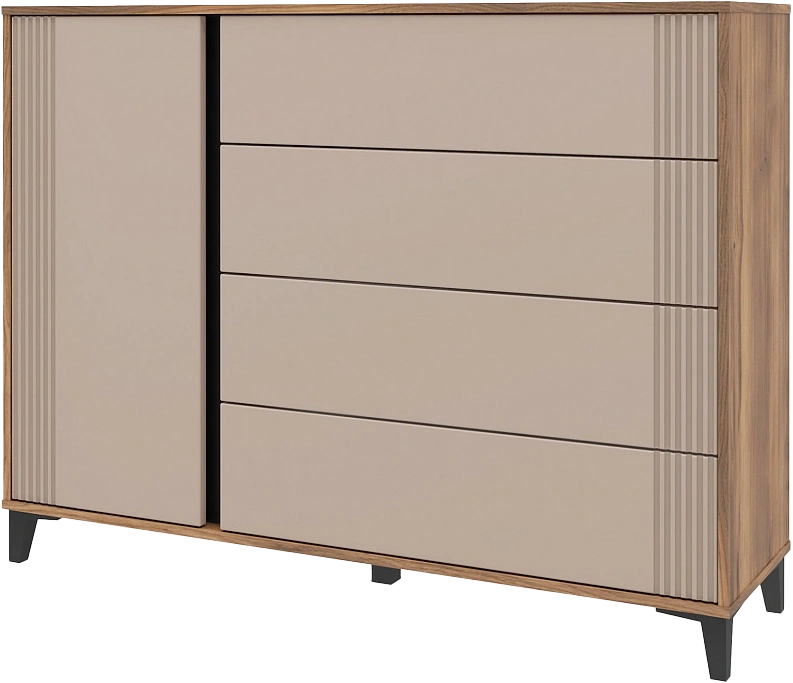 Комод Богемия, Дуб барокко/Бежевый