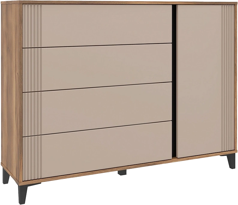 Комод Богемия, Дуб барокко/Бежевый