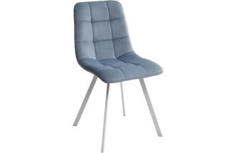 Стул Chilli Square, мягкий, G108-56 пудровый синий, велюр, белый каркас