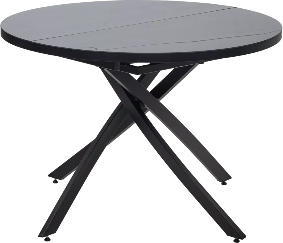 Кухонный стол раздвижной Дарио D110, Черный, стекло, Черный каркас