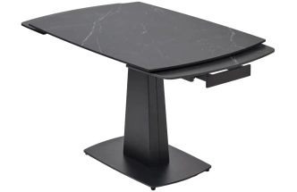 Кухонный раздвижной стол Balde 120, Matt Black Marble Solid Ceramic, Black