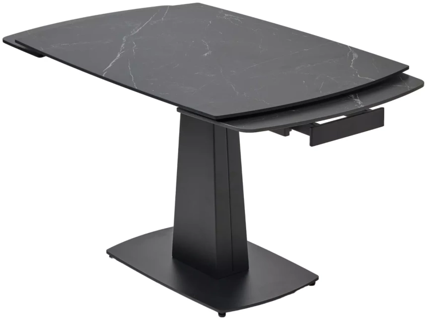 Кухонный раздвижной стол Balde 120, Matt Black Marble Solid Ceramic, Black