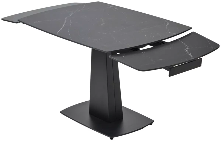 Кухонный раздвижной стол Balde 120, Matt Black Marble Solid Ceramic, Black
