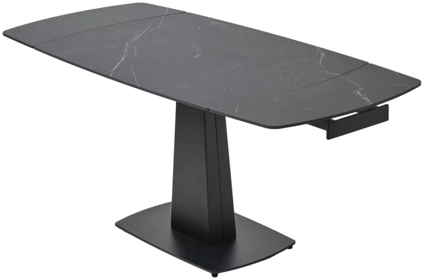Кухонный раздвижной стол Balde 120, Matt Black Marble Solid Ceramic, Black