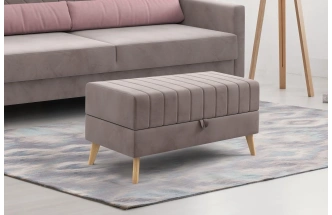 Банкетка Норд, мягкая, с ящиком, ткань альба мокко