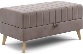 Банкетка Норд, мягкая, с ящиком, ткань альба мокко
