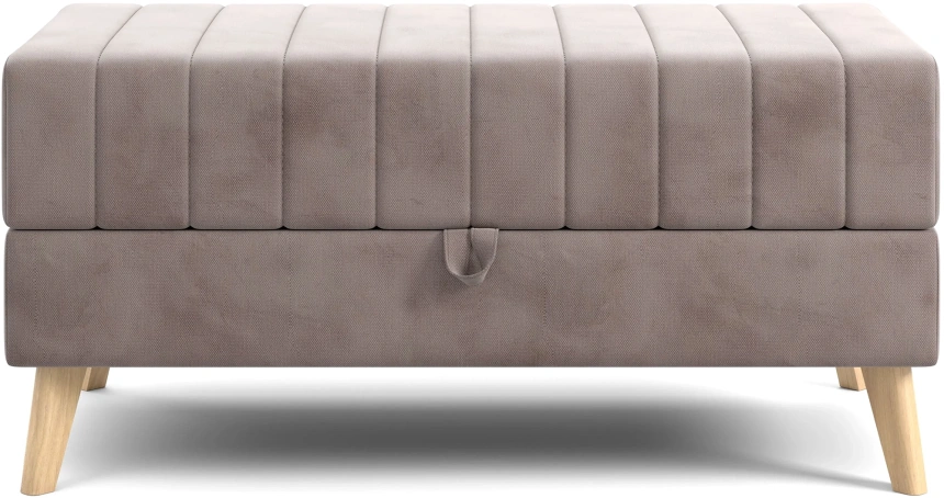 Банкетка Норд, мягкая, с ящиком, ткань альба мокко