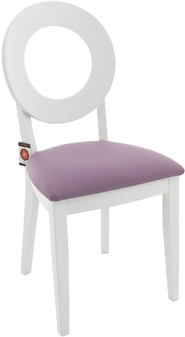 Стул Коломбо-2, деревянный, нитро пурпл экокожа, каркас эмаль белая