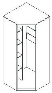 Шкаф угловой Даллас, распашной для одежды, дуб винтерберг / таксония