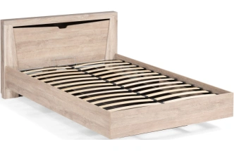 Двуспальная кровать Магантия, 160x200, с ПМ, парящая, дуб баррик