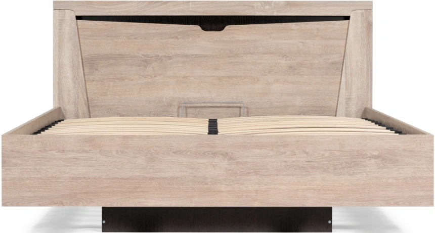 Двуспальная кровать Магантия, 160x200, с ПМ, парящая, дуб баррик