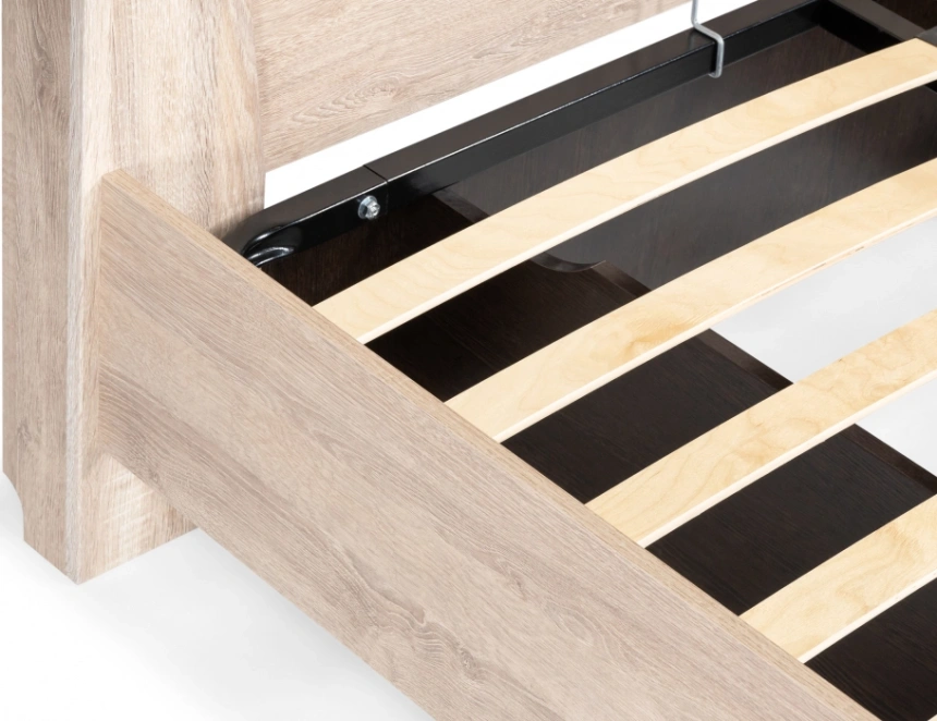 Двуспальная кровать Магантия, 160x200, с ПМ, парящая, дуб баррик