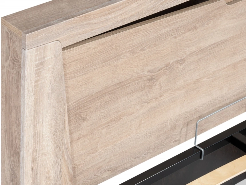 Двуспальная кровать Магантия, 160x200, с ПМ, парящая, дуб баррик