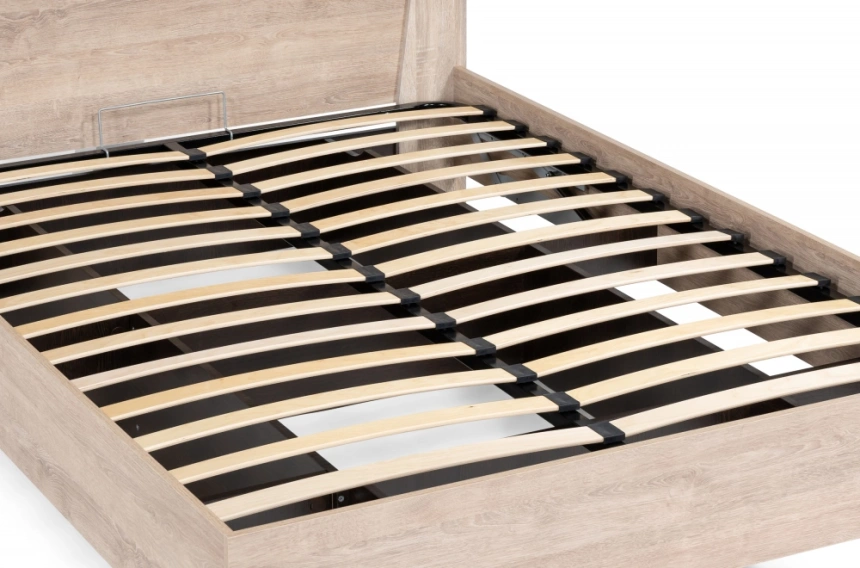 Двуспальная кровать Магантия, 160x200, с ПМ, парящая, дуб баррик