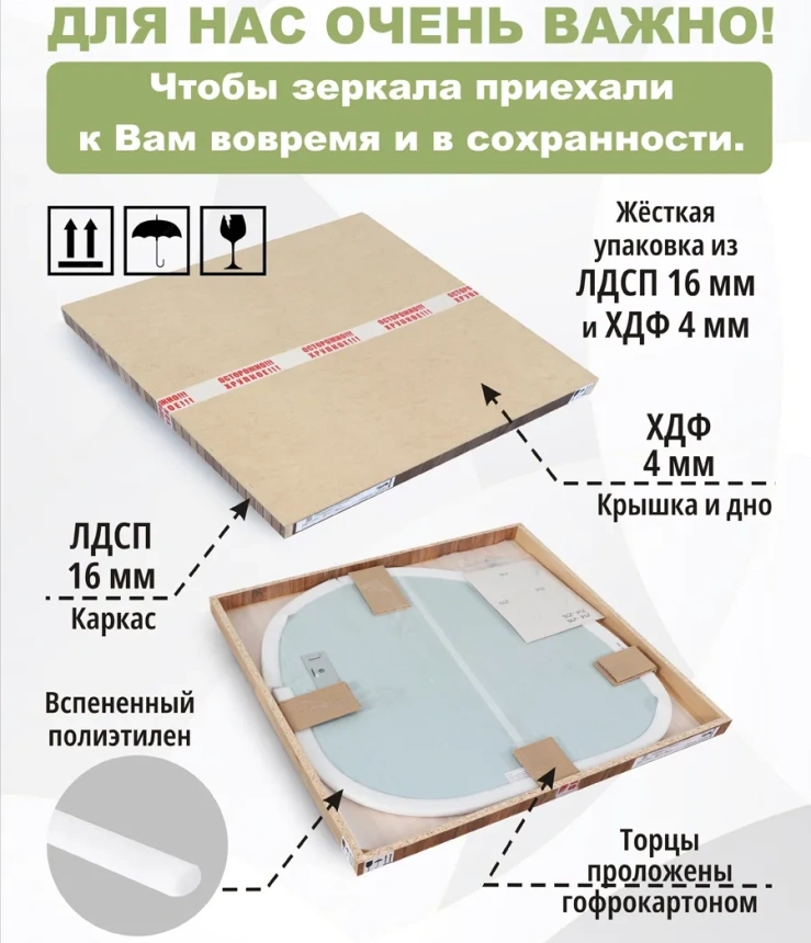 Зеркало навесное Z-14, с черной рамкой