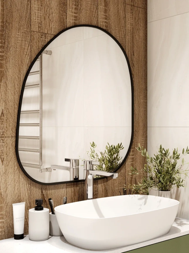 Зеркало навесное Z-14, с черной рамкой