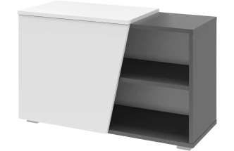 Тумба для обуви Одри, 80x49.6x33.3, Чёрный графит / Белый