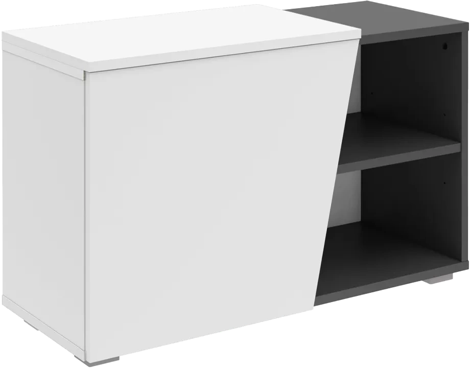 Тумба для обуви Одри, 80x49.6x33.3, Чёрный графит / Белый