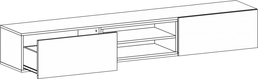 Модульная гостиная Лонгфорд, комплектация 1, белый / дуб вотан