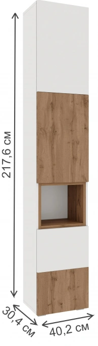 Модульная гостиная Лонгфорд, комплектация 1, белый / дуб вотан