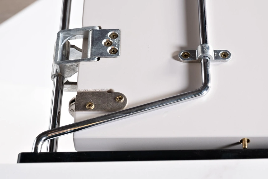 Обеденный раздвижной стол 77IP-DT878, 110(150), керамика, белый мрамор / белый