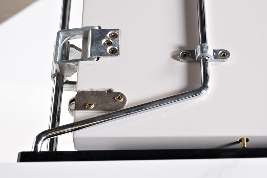 Обеденный раздвижной стол 77IP-DT878, 110(150), керамика, белый мрамор / белый