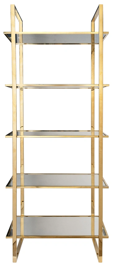 Стеллаж 47ED-00401, со стеклянными полками, золото