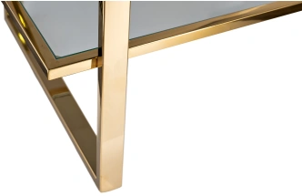 Стеллаж 47ED-00401, со стеклянными полками, золото