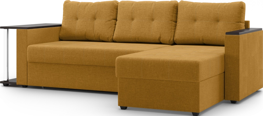 Диван угловой Атланта, модель 110, Savana Plus yellow (соломенный) / венге