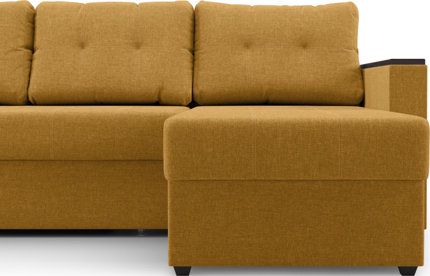 Диван угловой Атланта, модель 110, Savana Plus yellow (соломенный) / венге