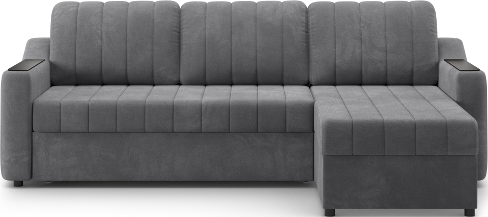 Диван угловой Мурано, модель 101, Maxx 965 (темно-серый) / венге