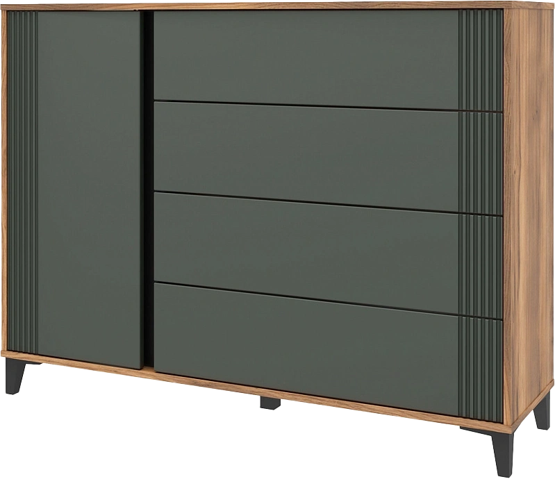 Комод Богемия, Дуб барокко / Зелёный