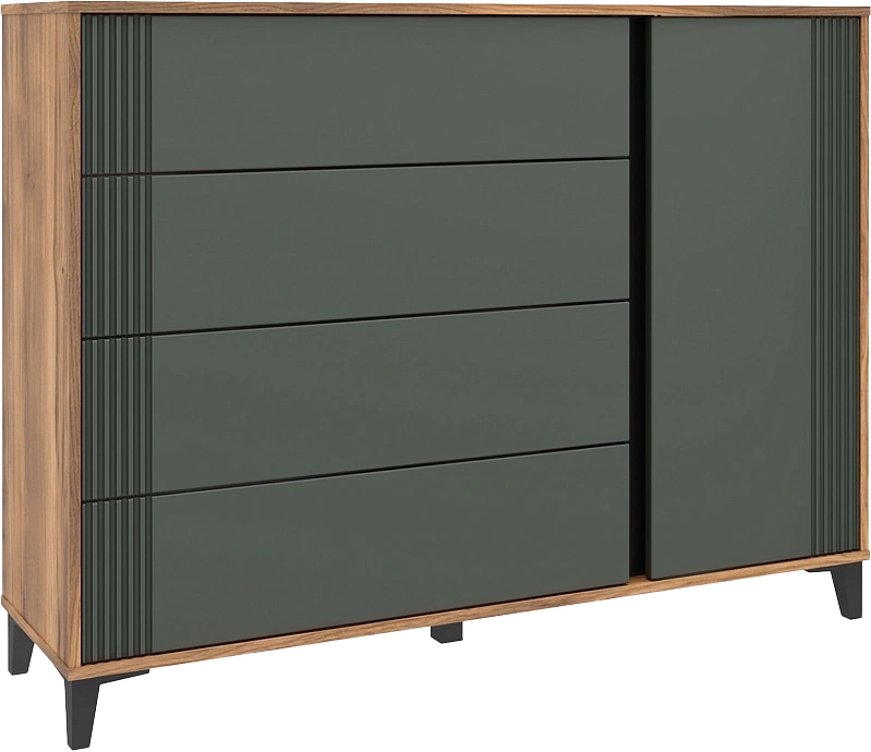 Комод Богемия, Дуб барокко / Зелёный