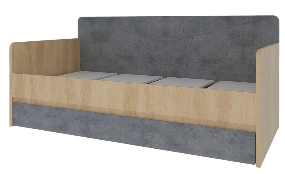 Кровать Киото Дуб небраска/Бетон тёмный