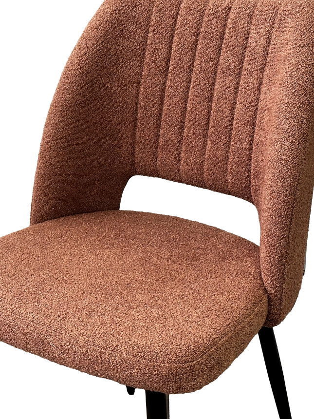 Стул London, мягкий, UF995-05 карамельный, букле, черный каркас 