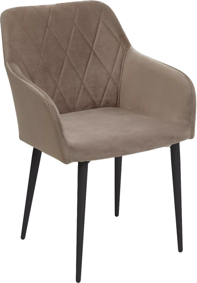 Стул Brandy-X, мягкий, Латте #25, черный каркас, велюр