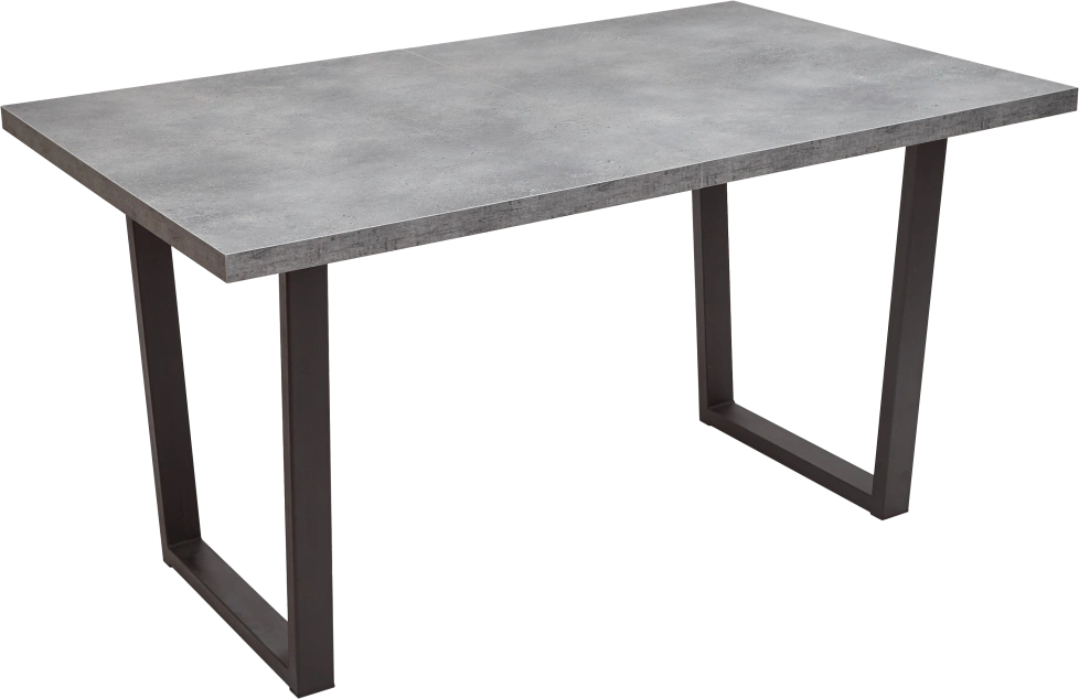 Кухонный стол раздвижной Лофт 160, Бетон Портленд, Черный