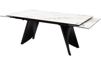 Кухонный стол раздвижной Ivar 180, Marbles KL-188 Контрастный мрамор, итальянская керамика