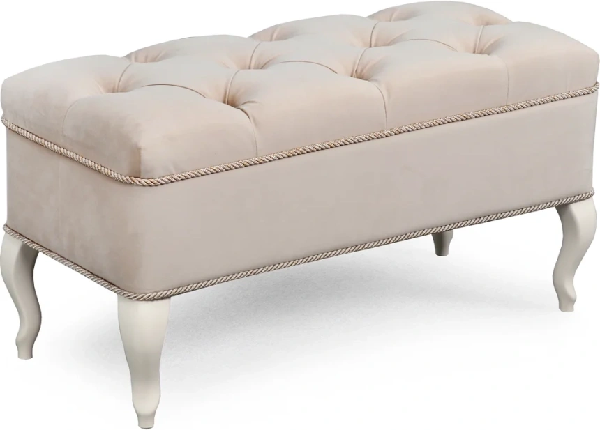 Банкетка №15, классическая, мягкая, мора бежевый